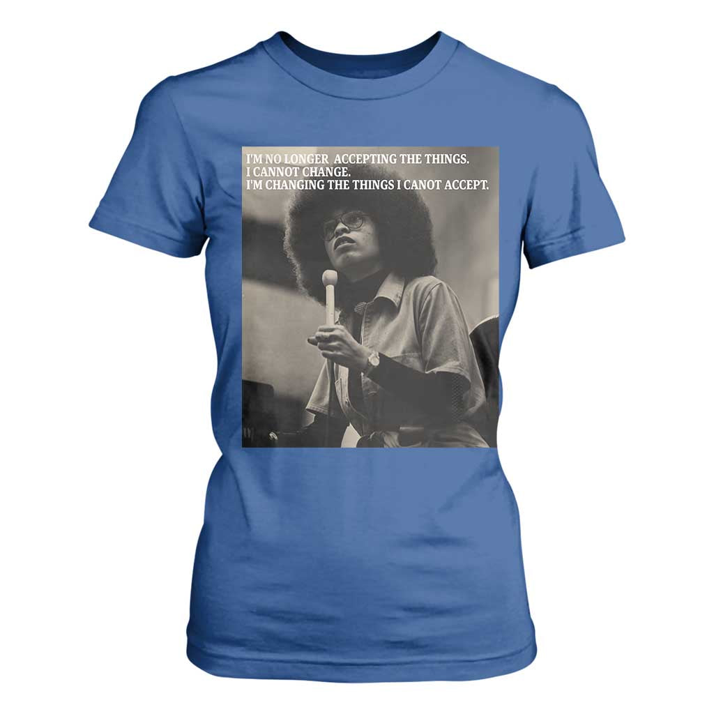 Angela Davis Inspirational Quote T Shirt For Women Black History Month TS14 Royal Blue Print Your Wear