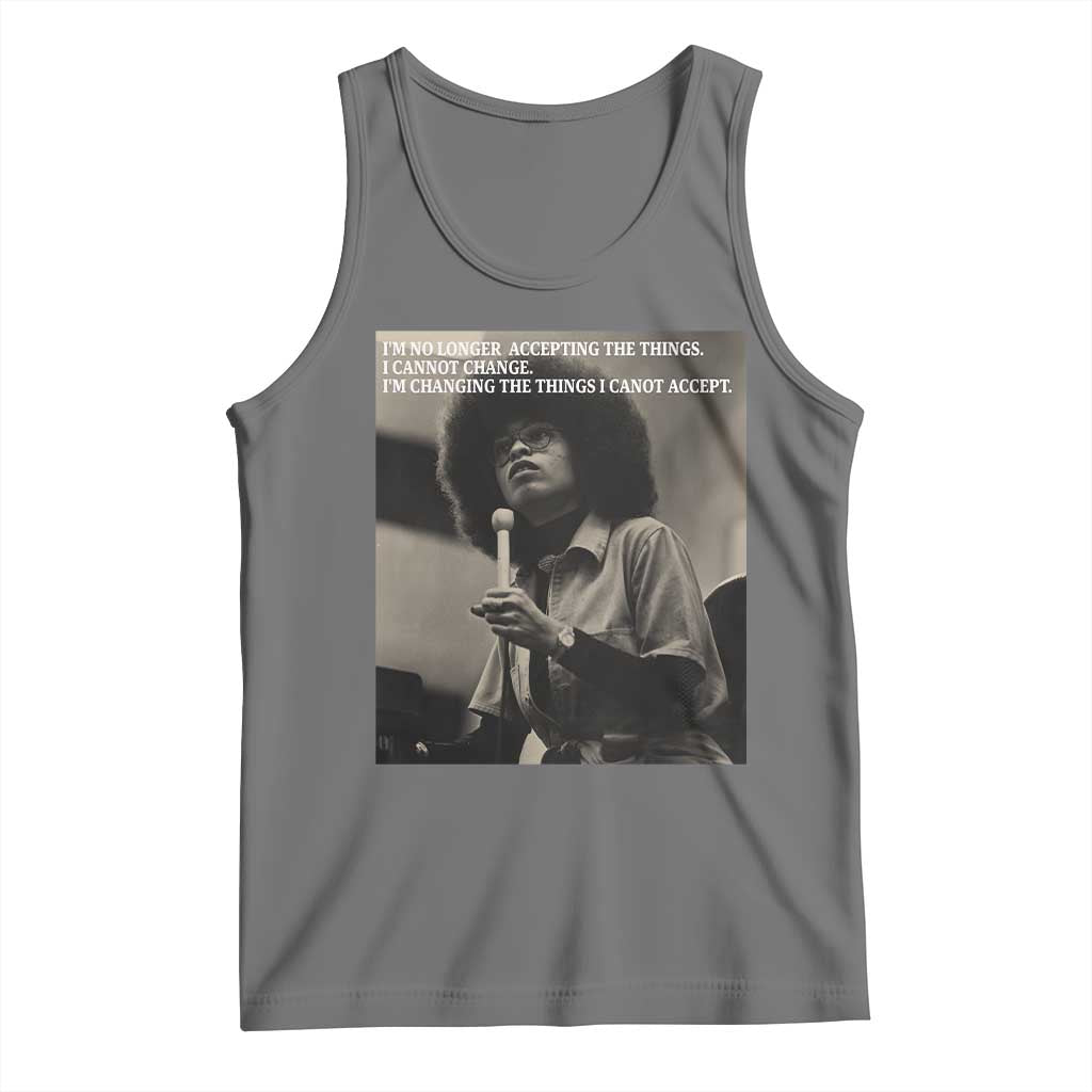 Angela Davis Inspirational Quote Tank Top Black History Month TS14 Black Heather Print Your Wear