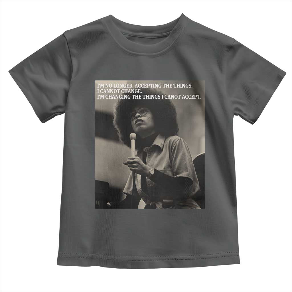 Angela Davis Inspirational Quote Toddler T Shirt Black History Month TS14 Dark Heather Print Your Wear