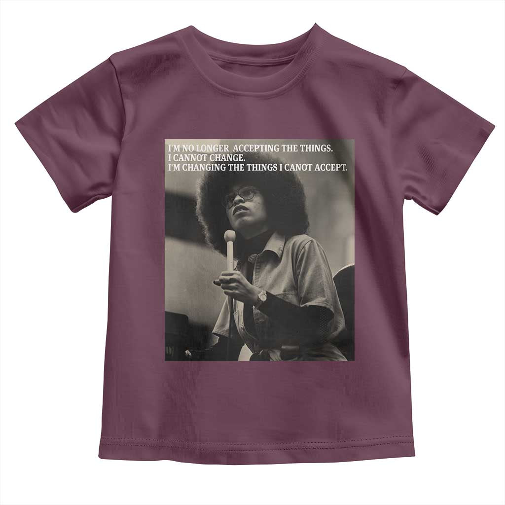 Angela Davis Inspirational Quote Toddler T Shirt Black History Month TS14 Maroon Print Your Wear