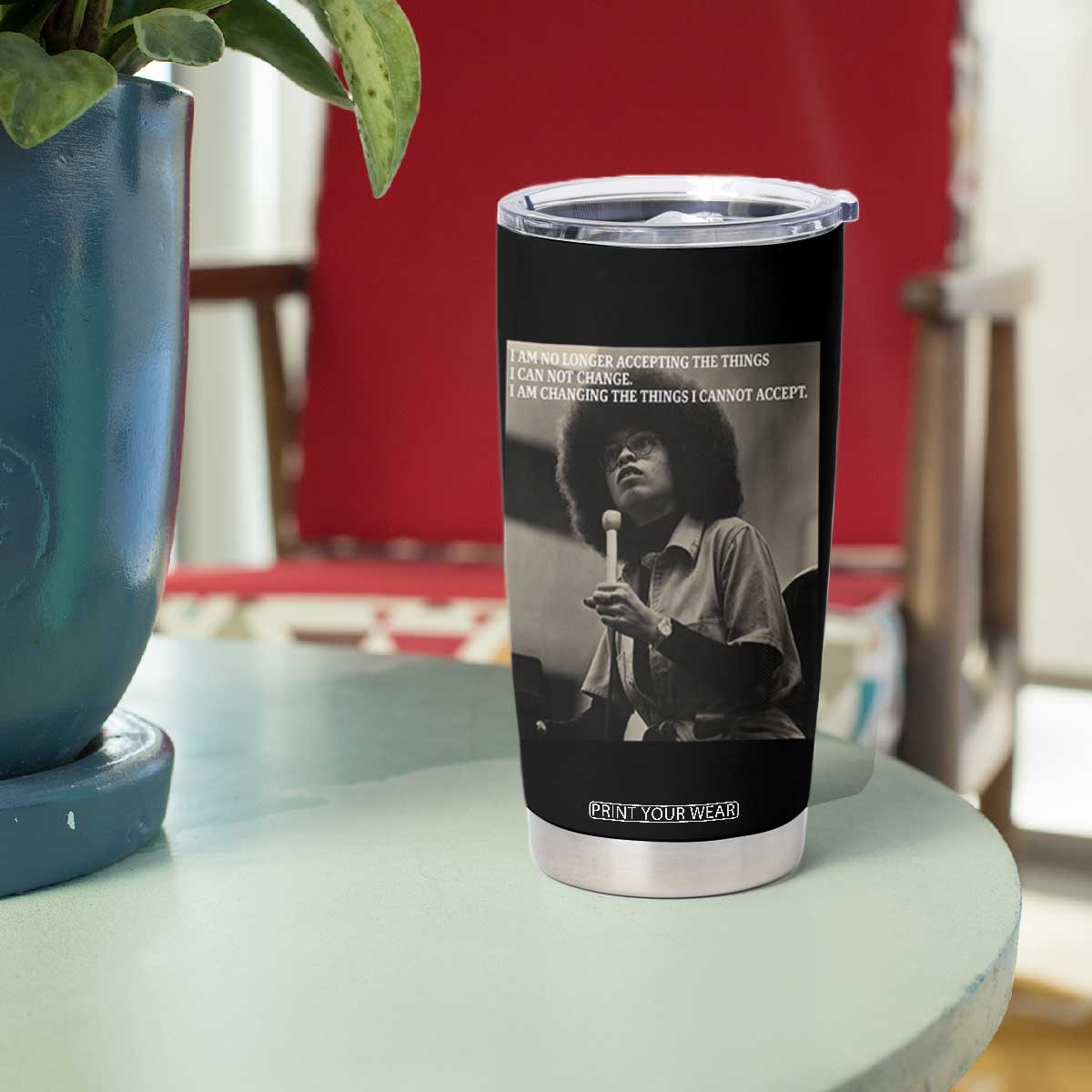Angela Davis Inspirational Quote Tumbler Cup Black History Month TS14 Print Your Wear