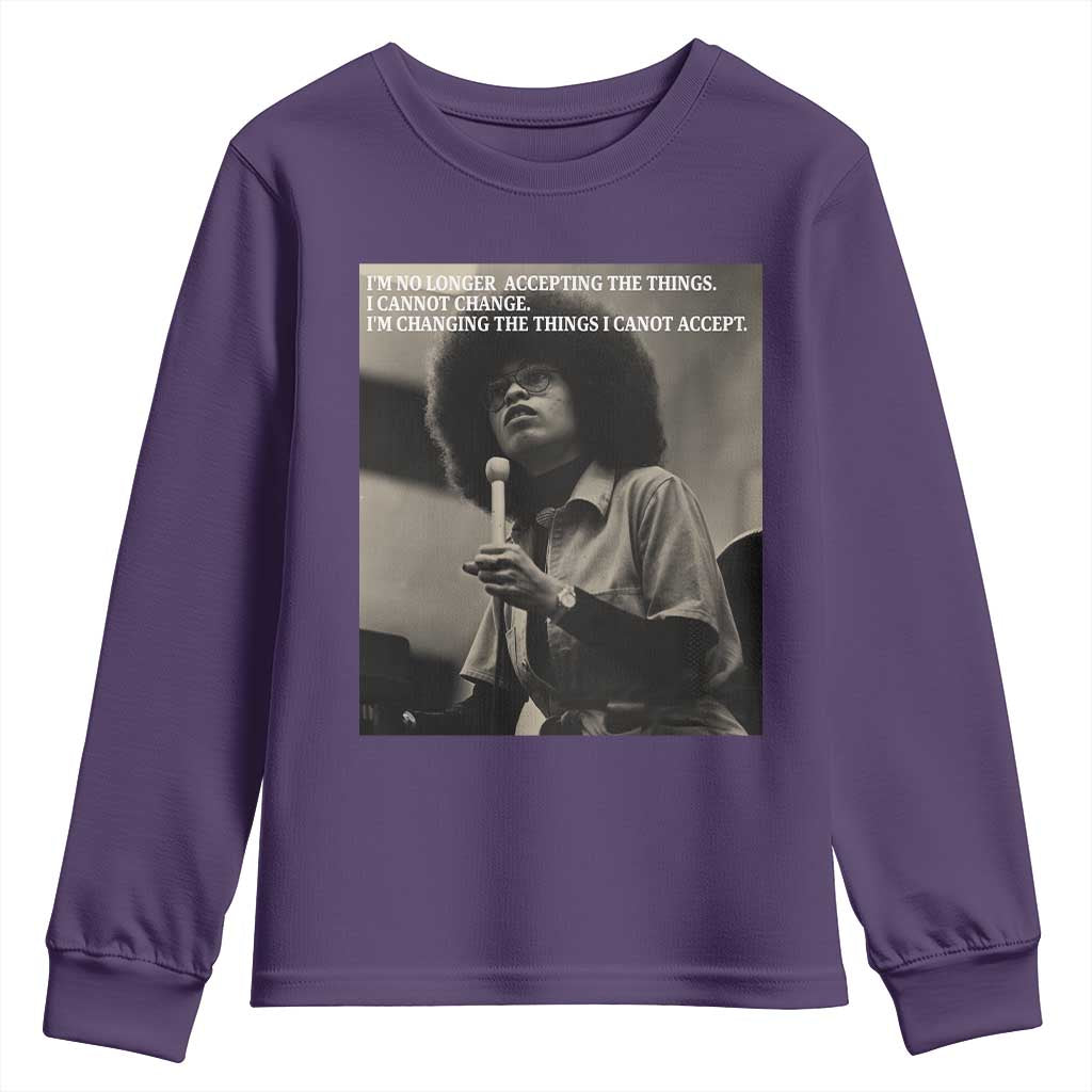 Angela Davis Inspirational Quote Youth Sweatshirt Black History Month TS14 Purple Print Your Wear