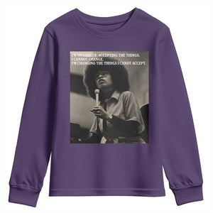 Angela Davis Inspirational Quote Youth Sweatshirt Black History Month TS14 Purple Print Your Wear