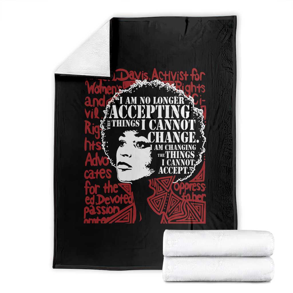 Angela Davis Inspirational Quote Throw Blanket Black History Month - Print Your Wear