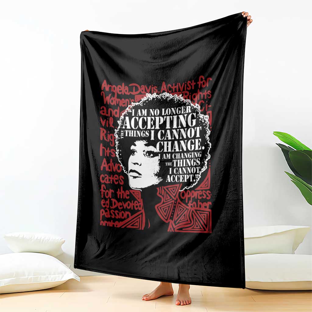 Angela Davis Inspirational Quote Throw Blanket Black History Month TS14 Print Your Wear