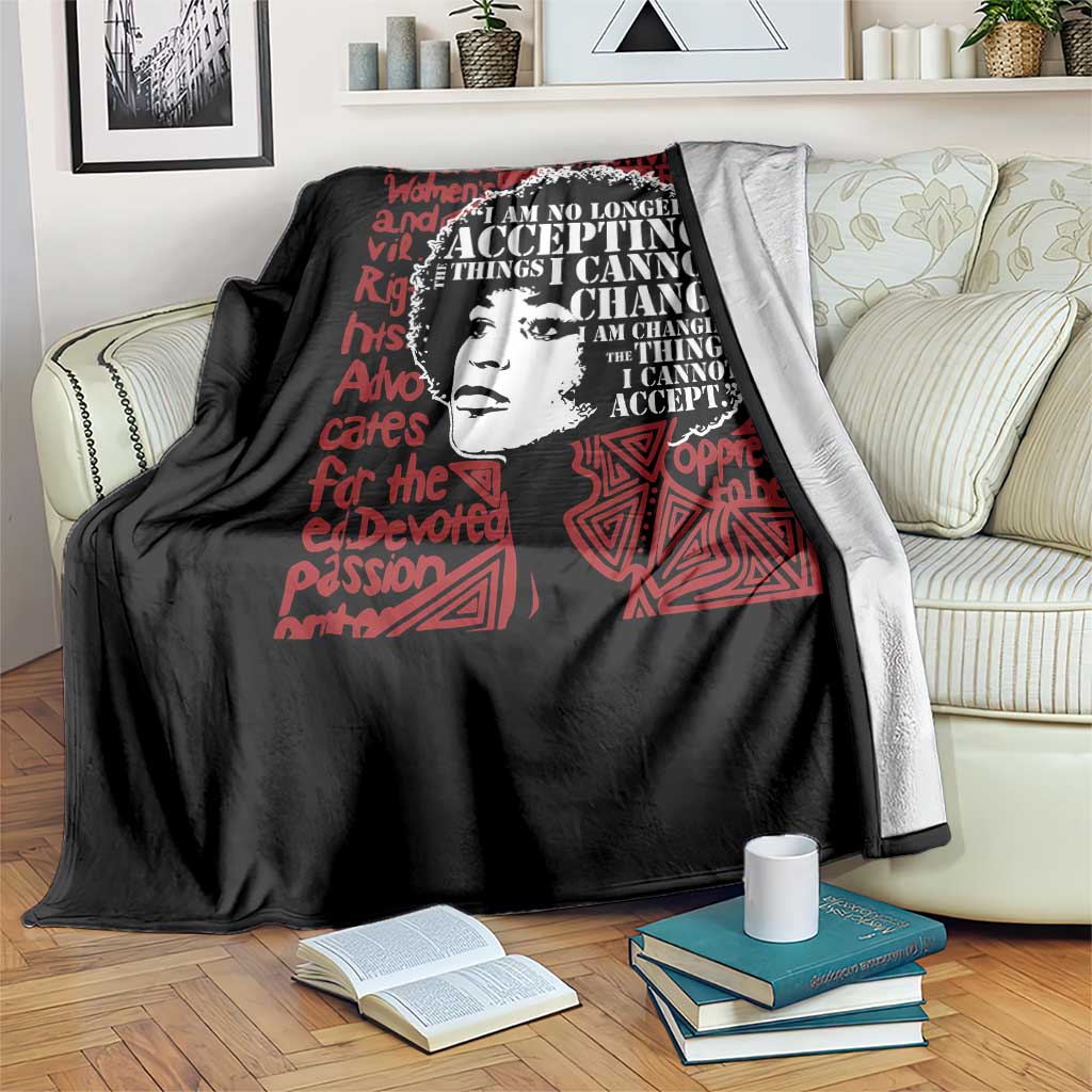 Angela Davis Inspirational Quote Throw Blanket Black History Month TS14 Print Your Wear