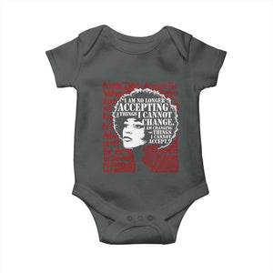 Angela Davis Inspirational Quote Baby Onesie Black History Month TS14 Dark Heather Print Your Wear