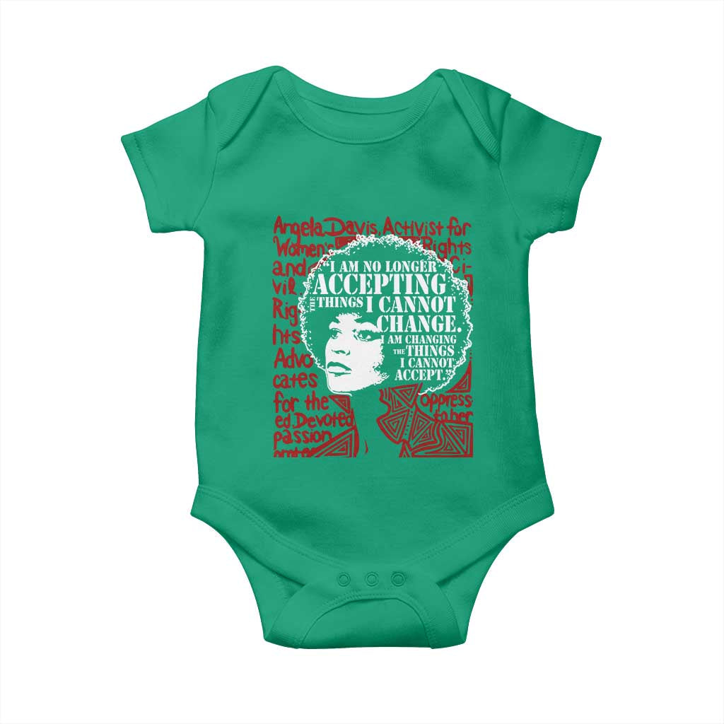 Angela Davis Inspirational Quote Baby Onesie Black History Month TS14 Irish Green Print Your Wear