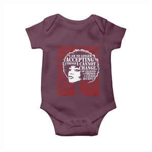 Angela Davis Inspirational Quote Baby Onesie Black History Month TS14 Maroon Print Your Wear
