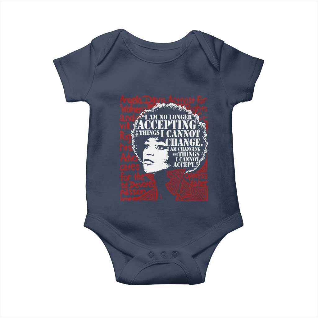 Angela Davis Inspirational Quote Baby Onesie Black History Month TS14 Navy Print Your Wear