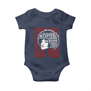 Angela Davis Inspirational Quote Baby Onesie Black History Month TS14 Navy Print Your Wear