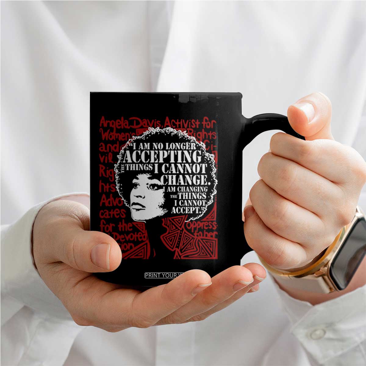 Angela Davis Inspirational Quote Coffee Mug Black History Month TS14 Print Your Wear