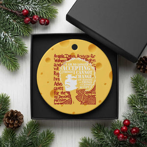 Angela Davis Inspirational Quote Ceramic Ornament Black History Month TS14 1pc Yellow Cheese Print Your Wear