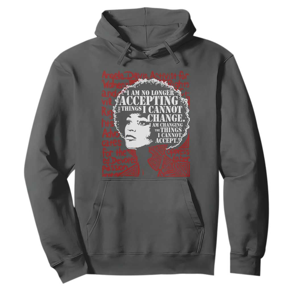 Angela Davis Inspirational Quote Hoodie Black History Month TS14 Dark Heather Print Your Wear