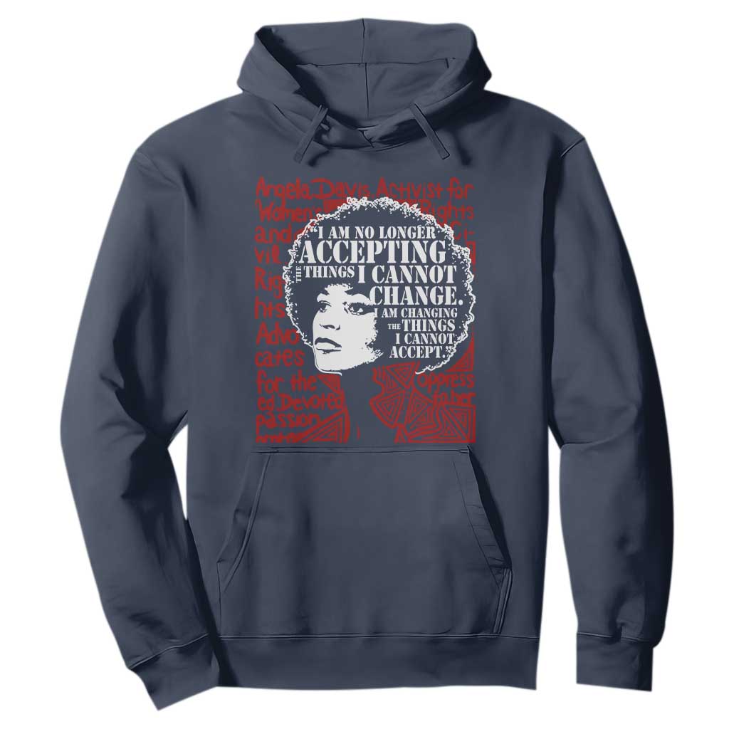 Angela Davis Inspirational Quote Hoodie Black History Month TS14 Navy Print Your Wear