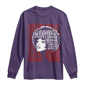 Angela Davis Inspirational Quote Long Sleeve Shirt Black History Month TS14 Purple Print Your Wear