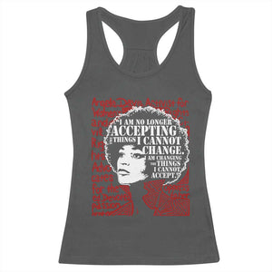Angela Davis Inspirational Quote Racerback Tank Top Black History Month TS14 Dark Heather Print Your Wear