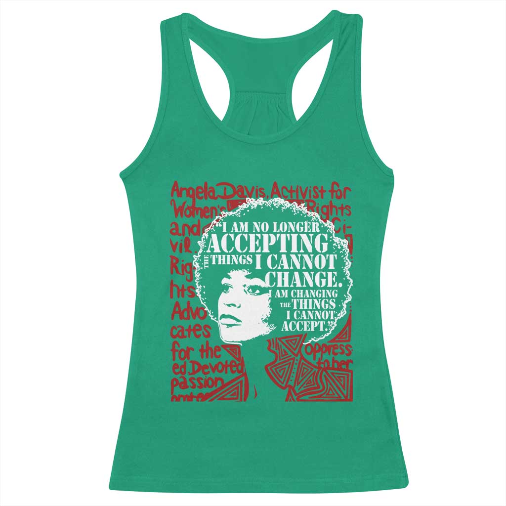 Angela Davis Inspirational Quote Racerback Tank Top Black History Month TS14 Irish Green Print Your Wear