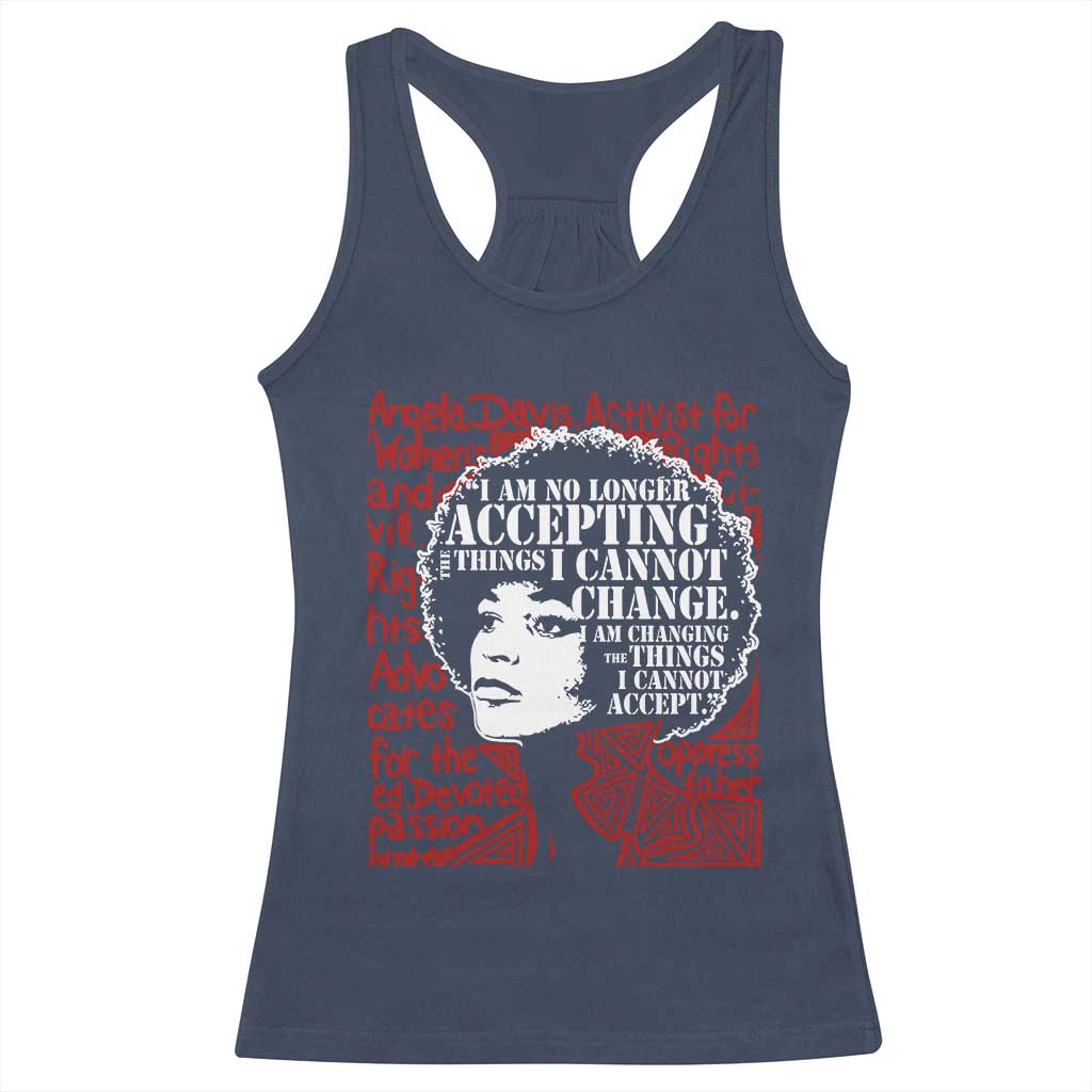 Angela Davis Inspirational Quote Racerback Tank Top Black History Month TS14 Navy Print Your Wear
