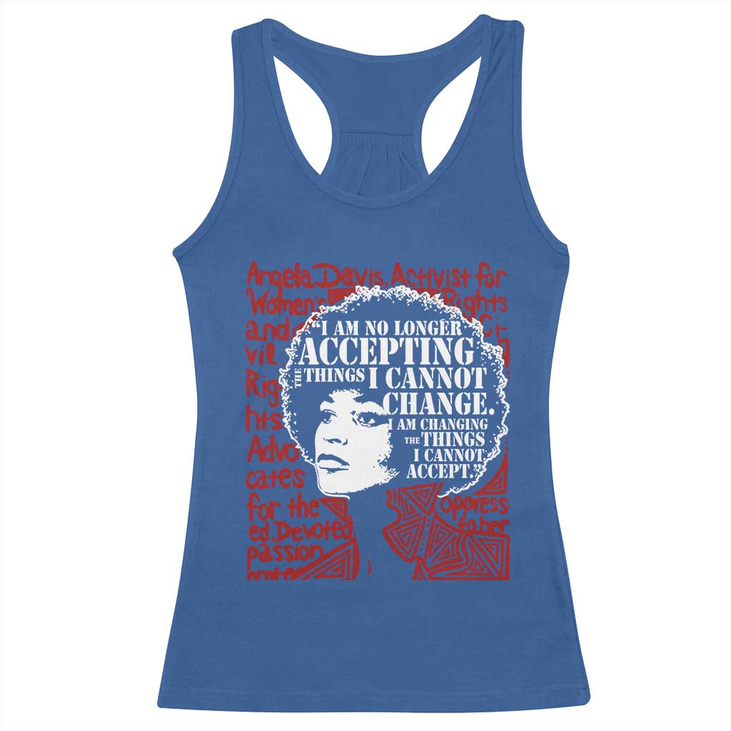 Angela Davis Inspirational Quote Racerback Tank Top Black History Month TS14 Royal Blue Print Your Wear