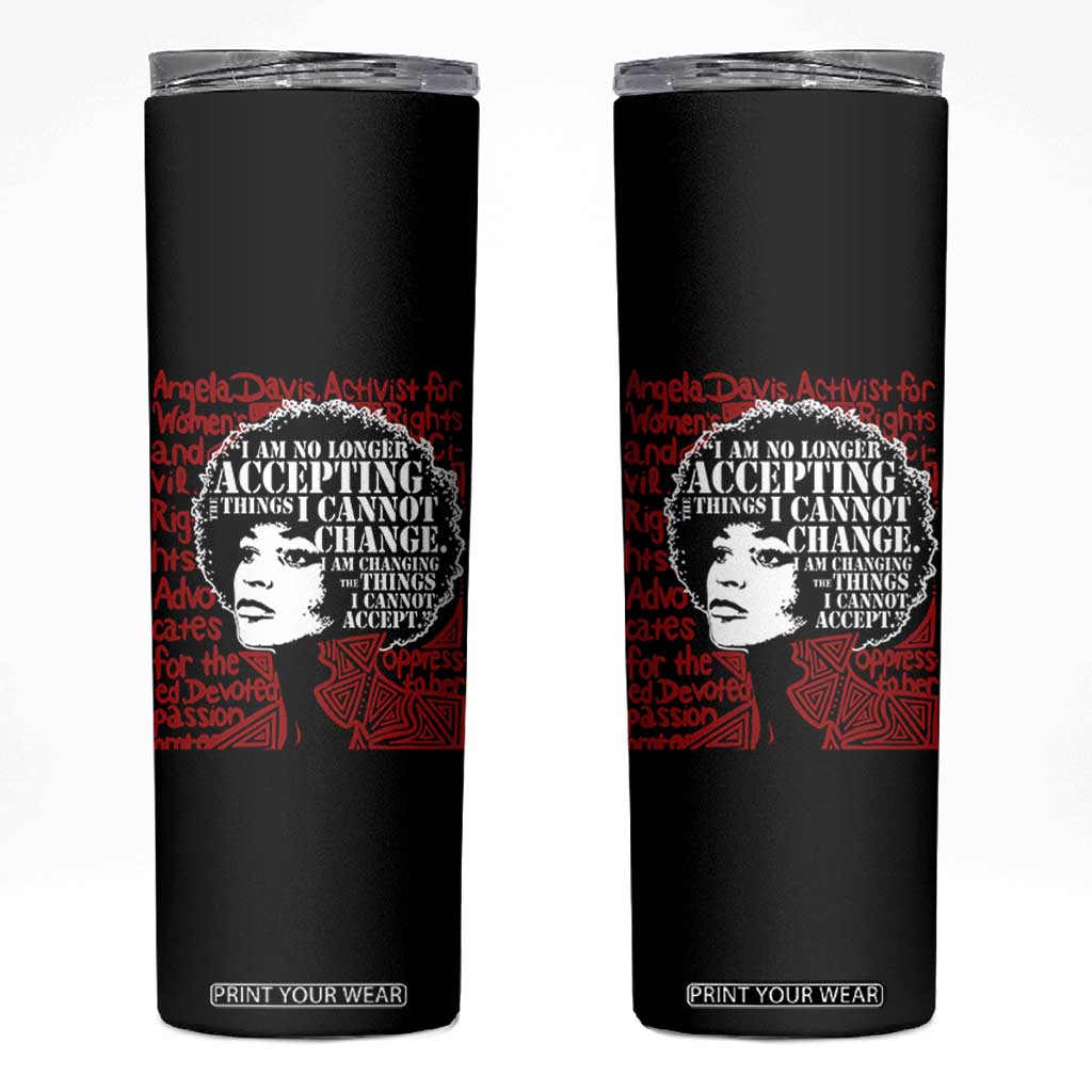 Angela Davis Inspirational Quote Skinny Tumbler Black History Month TS14 Black Print Your Wear