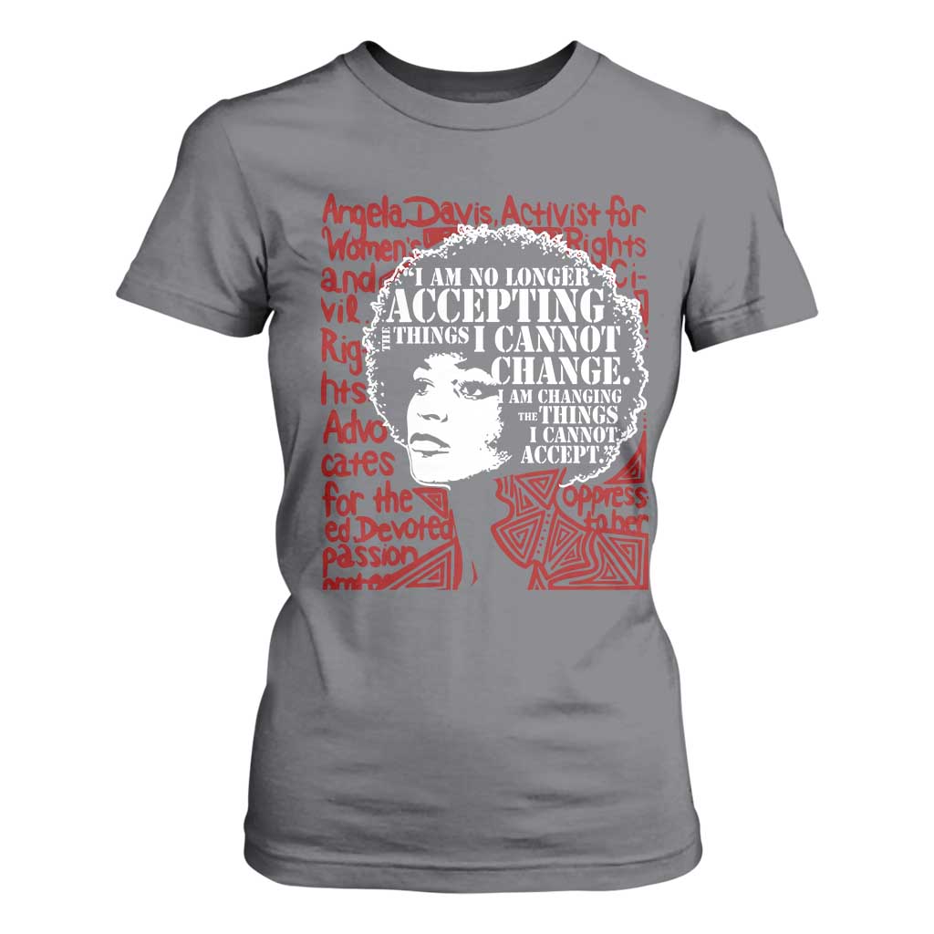 Angela Davis Inspirational Quote T Shirt For Women Black History Month TS14 Charcoal Print Your Wear