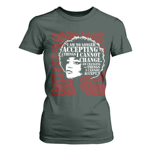 Angela Davis Inspirational Quote T Shirt For Women Black History Month TS14 Dark Forest Green Print Your Wear