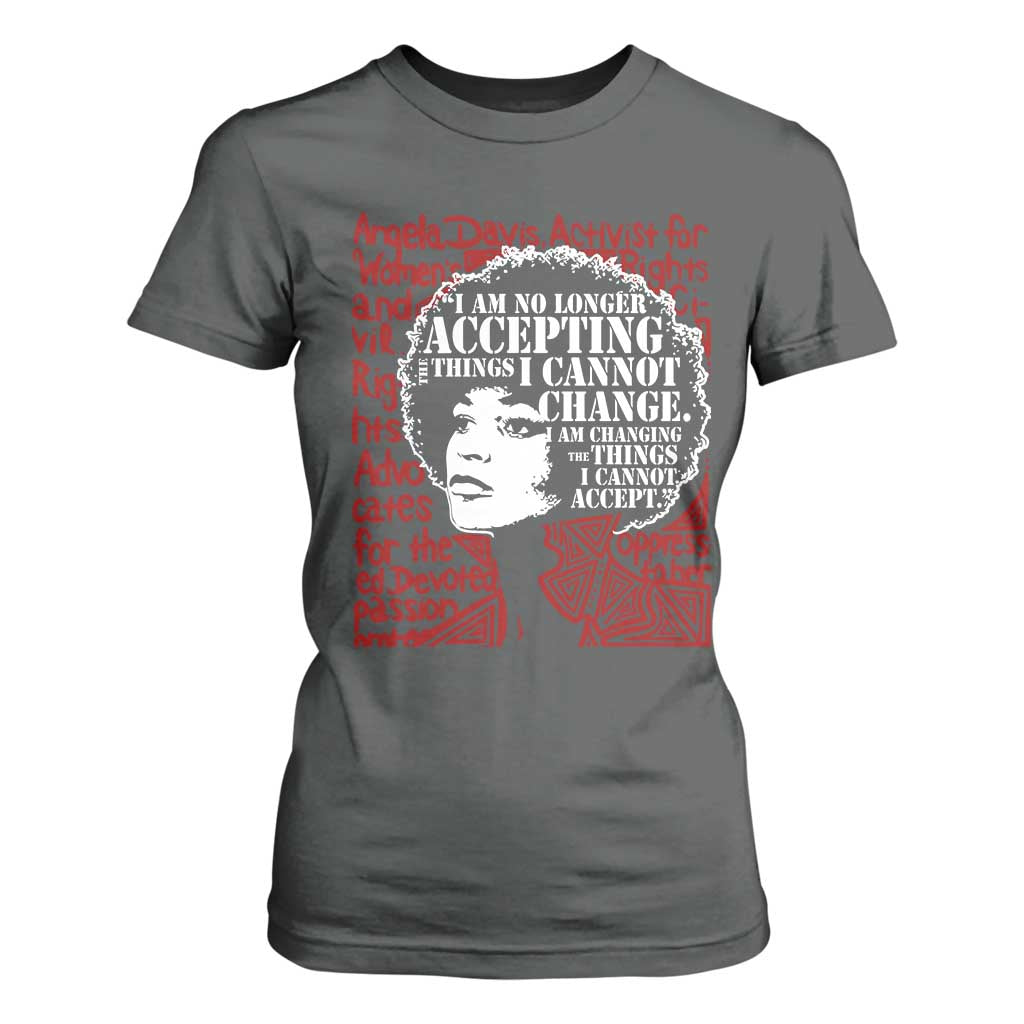 Angela Davis Inspirational Quote T Shirt For Women Black History Month TS14 Dark Heather Print Your Wear