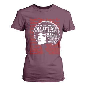 Angela Davis Inspirational Quote T Shirt For Women Black History Month TS14 Maroon Print Your Wear