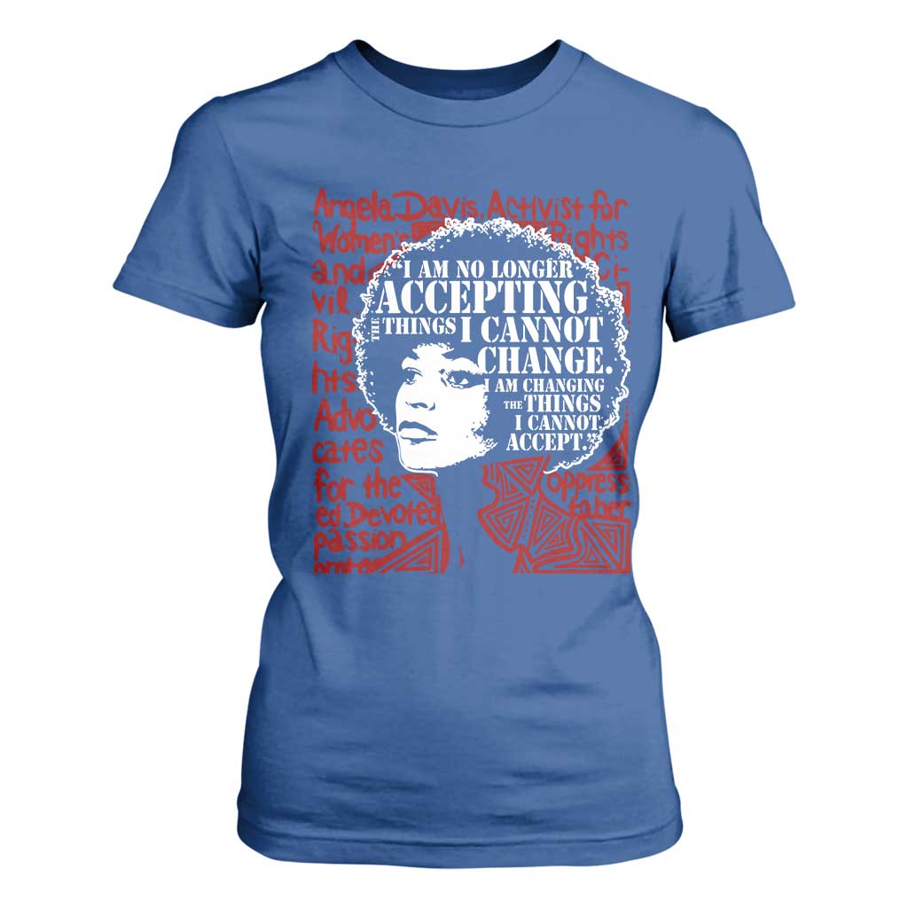 Angela Davis Inspirational Quote T Shirt For Women Black History Month TS14 Royal Blue Print Your Wear