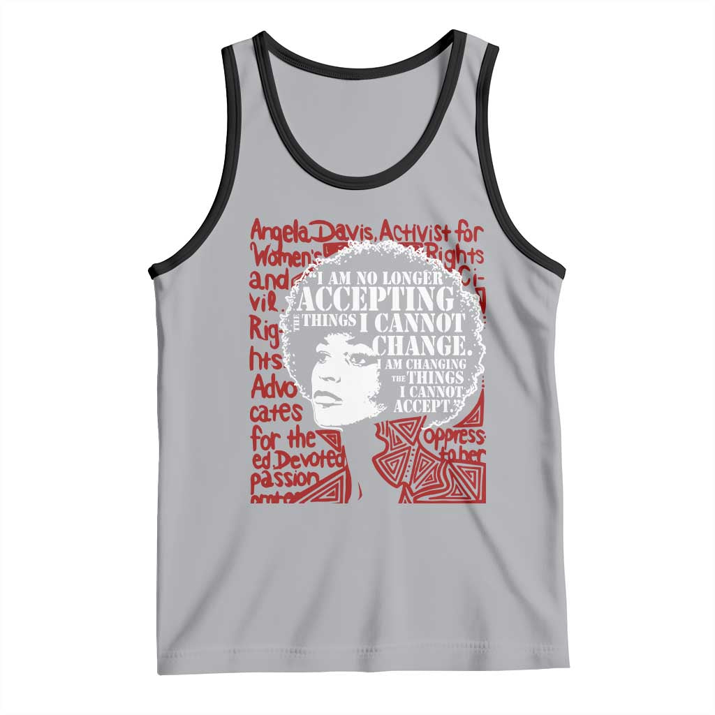 Angela Davis Inspirational Quote Tank Top Black History Month TS14 Athletic Heather Black Print Your Wear