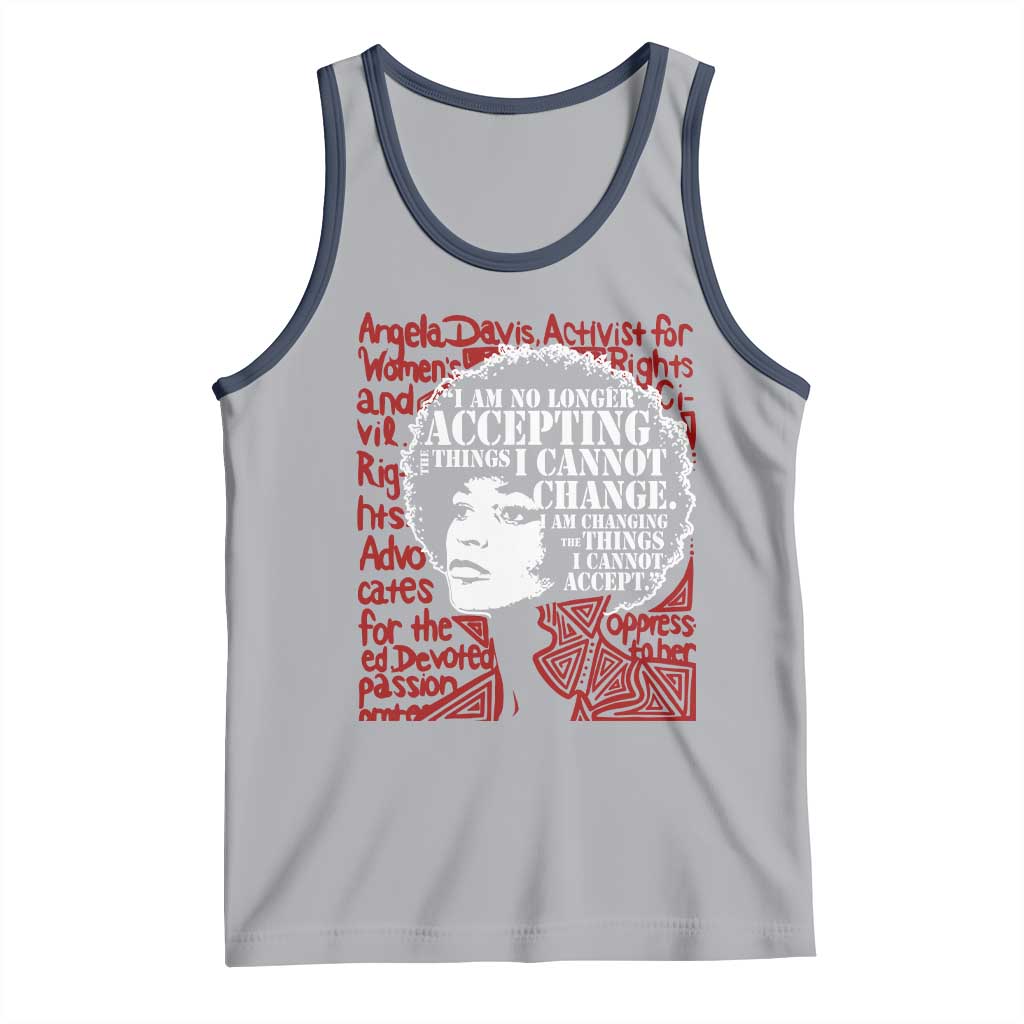 Angela Davis Inspirational Quote Tank Top Black History Month TS14 Athletic Heather Navy Print Your Wear