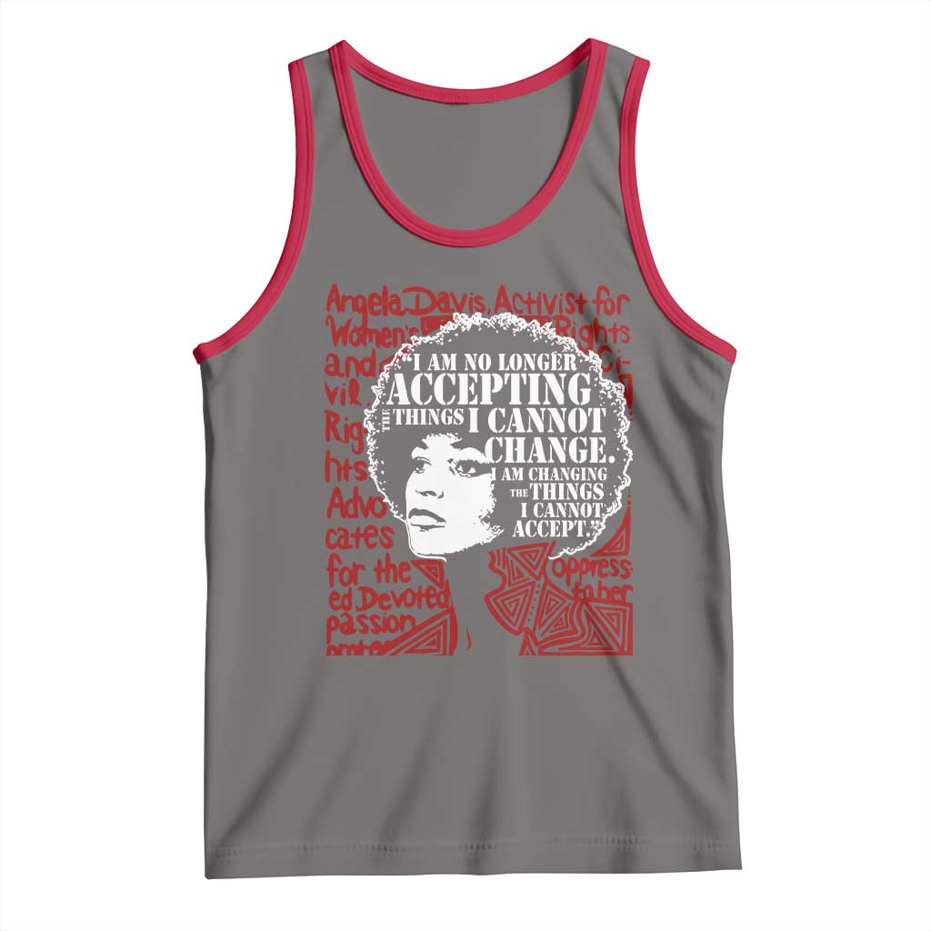 Angela Davis Inspirational Quote Tank Top Black History Month TS14 Deep Heather Red Print Your Wear