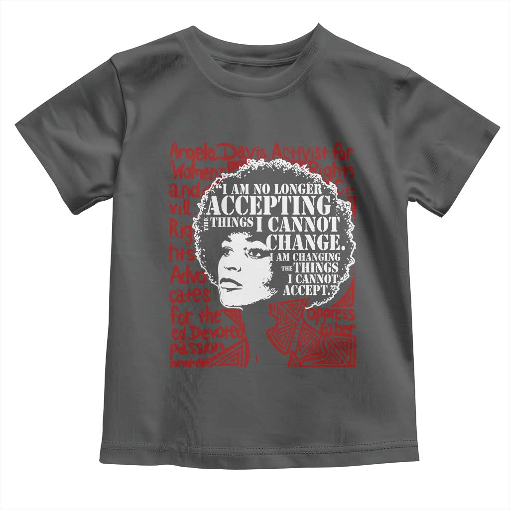 Angela Davis Inspirational Quote Toddler T Shirt Black History Month TS14 Dark Heather Print Your Wear