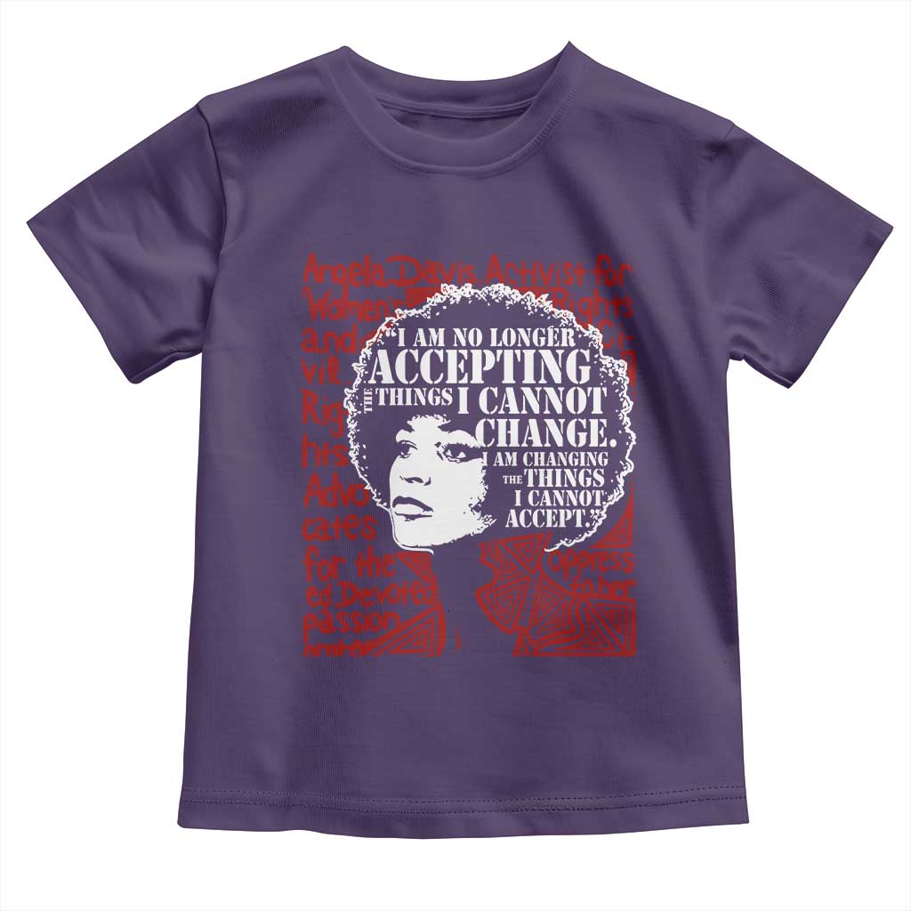 Angela Davis Inspirational Quote Toddler T Shirt Black History Month TS14 Purple Print Your Wear