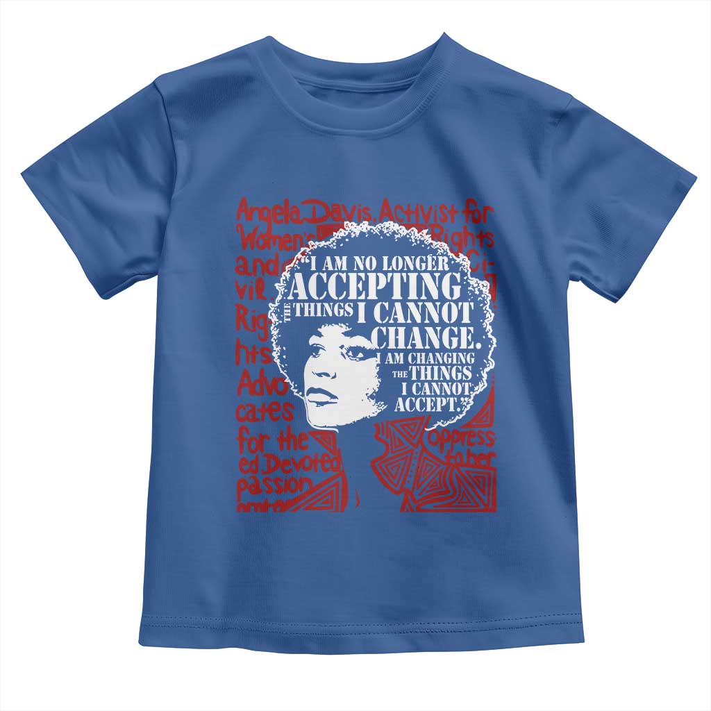 Angela Davis Inspirational Quote Toddler T Shirt Black History Month TS14 Royal Blue Print Your Wear