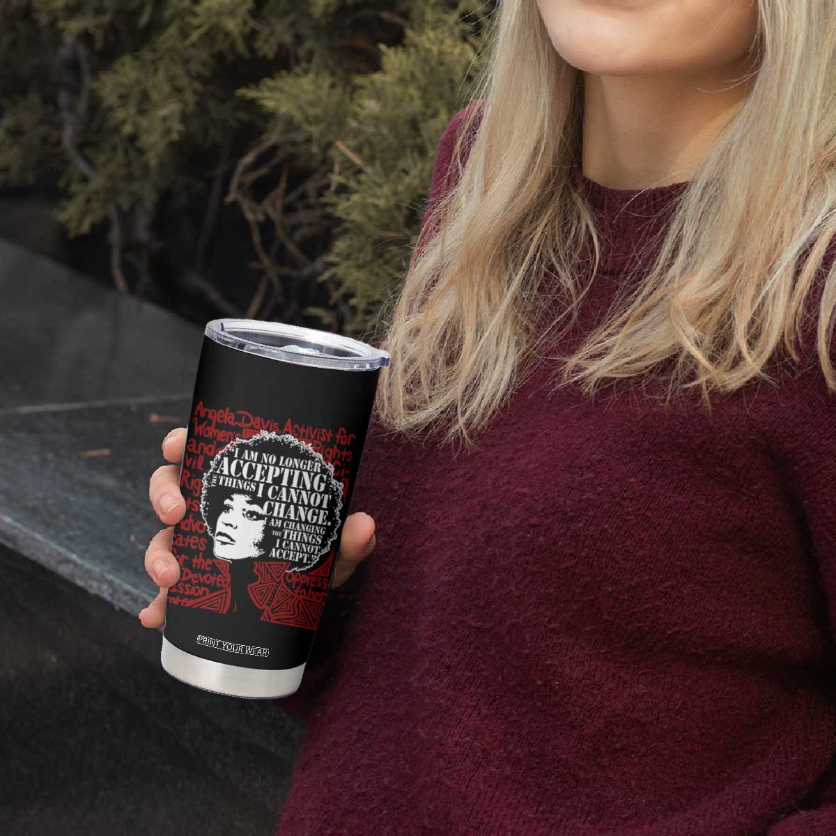 Angela Davis Inspirational Quote Tumbler Cup Black History Month TS14 Print Your Wear