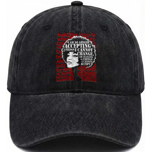 Angela Davis Inspirational Quote Washed Cotton Baseball Cap Black History Month TS14 Washed Cap Universal Fit Black Print Your Wear