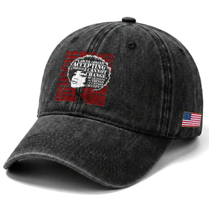 Angela Davis Inspirational Quote Washed Cotton Baseball Cap Black History Month TS14 Print Your Wear