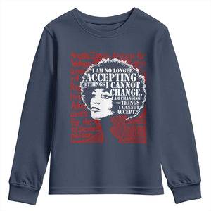 Angela Davis Inspirational Quote Youth Sweatshirt Black History Month TS14 Navy Print Your Wear