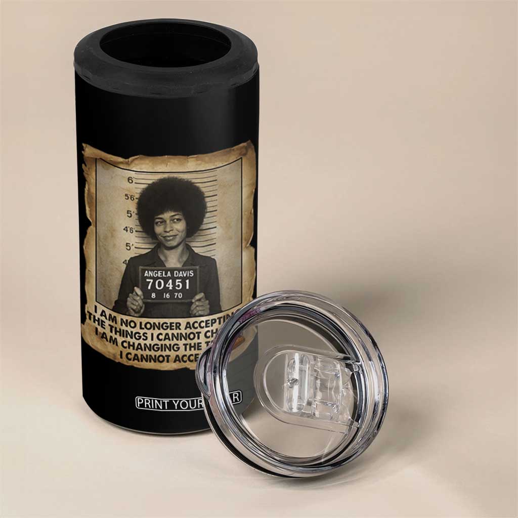 Angela Davis Inspirational Quote 4 in 1 Can Cooler Tumbler Black History Melanin TS14 Print Your Wear