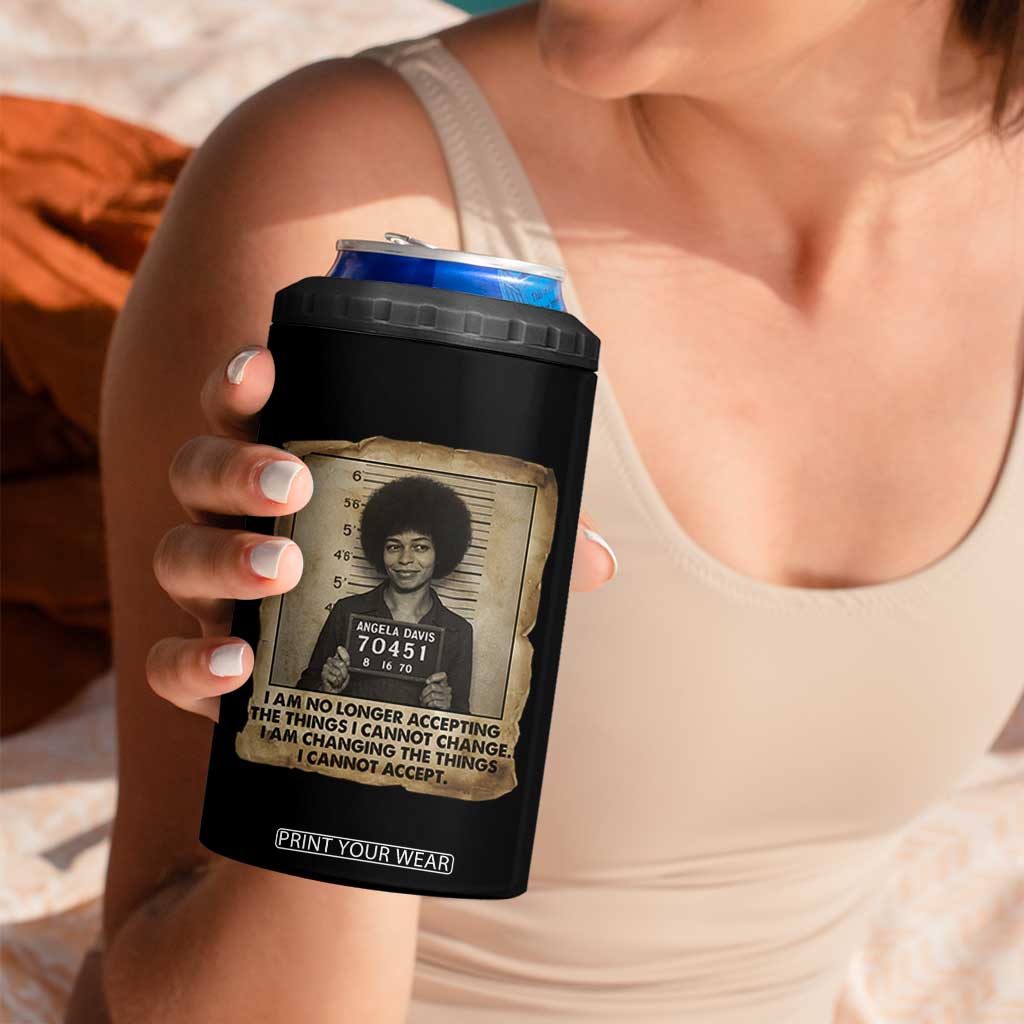 Angela Davis Inspirational Quote 4 in 1 Can Cooler Tumbler Black History Melanin TS14 Print Your Wear