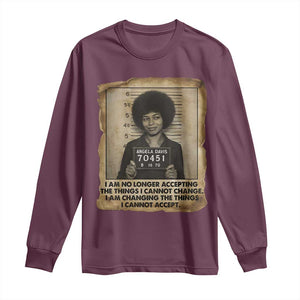 Angela Davis Inspirational Quote Long Sleeve Shirt Black History Melanin TS14 Maroon Print Your Wear