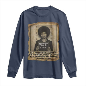 Angela Davis Inspirational Quote Long Sleeve Shirt Black History Melanin TS14 Navy Print Your Wear
