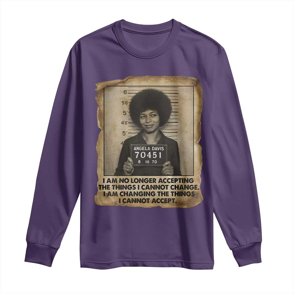 Angela Davis Inspirational Quote Long Sleeve Shirt Black History Melanin TS14 Purple Print Your Wear