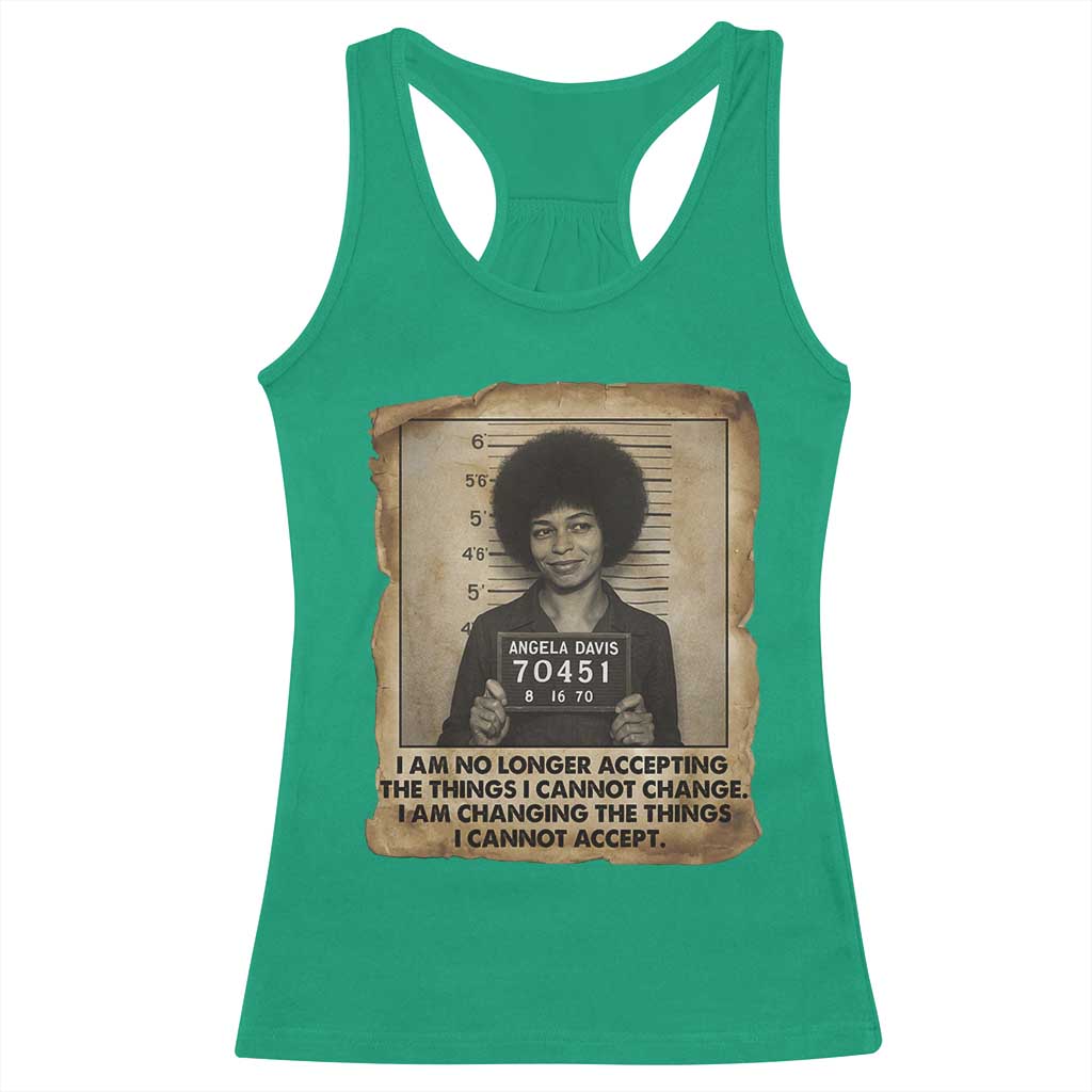 Angela Davis Inspirational Quote Racerback Tank Top Black History Melanin TS14 Irish Green Print Your Wear