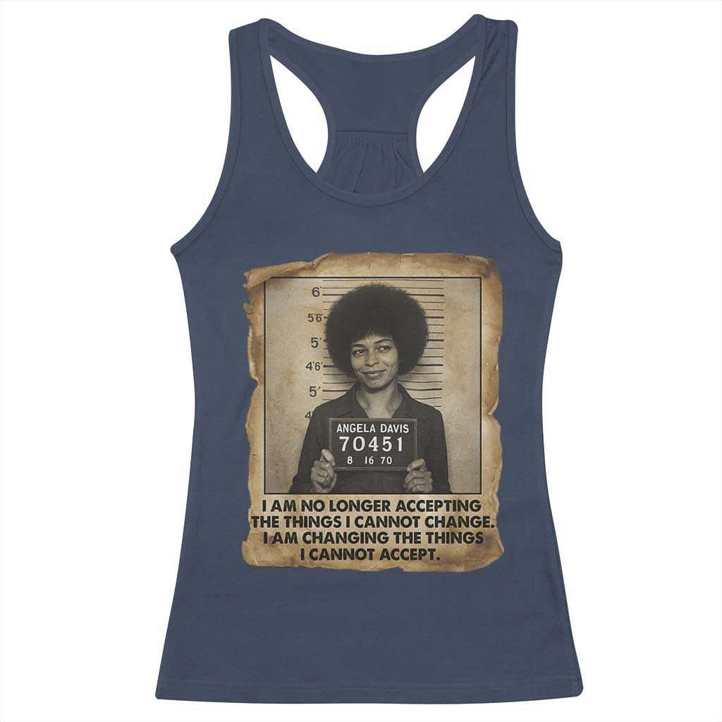 Angela Davis Inspirational Quote Racerback Tank Top Black History Melanin TS14 Navy Print Your Wear