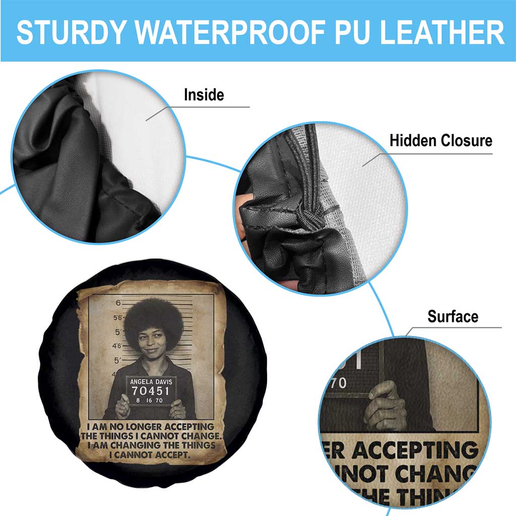 Angela Davis Inspirational Quote Spare Tire Cover Black History Melanin TS14 Print Your Wear