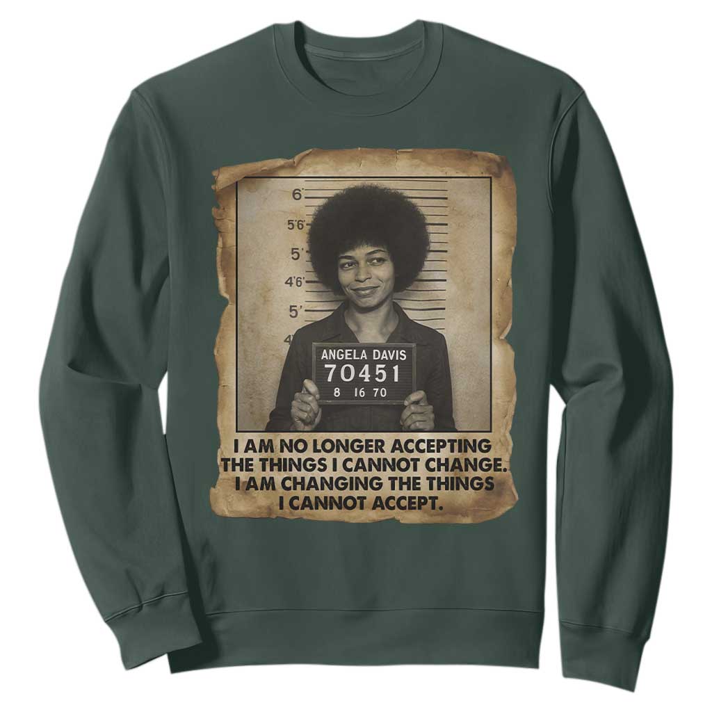 Angela Davis Inspirational Quote Sweatshirt Black History Melanin TS14 Dark Forest Green Print Your Wear