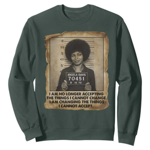 Angela Davis Inspirational Quote Sweatshirt Black History Melanin TS14 Dark Forest Green Print Your Wear